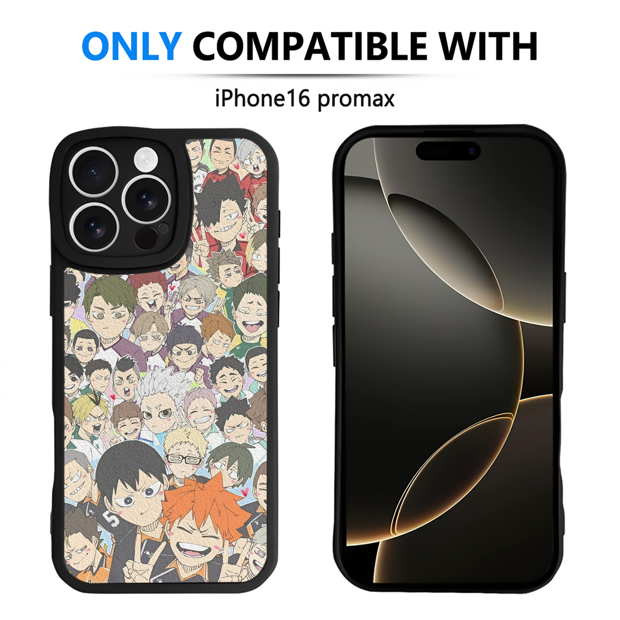 （画像用） ハイキュー!! Haikyu!! 【iPhone 16シリーズ対応】シリコンスマホケース（レザー調） 材質：シリコン